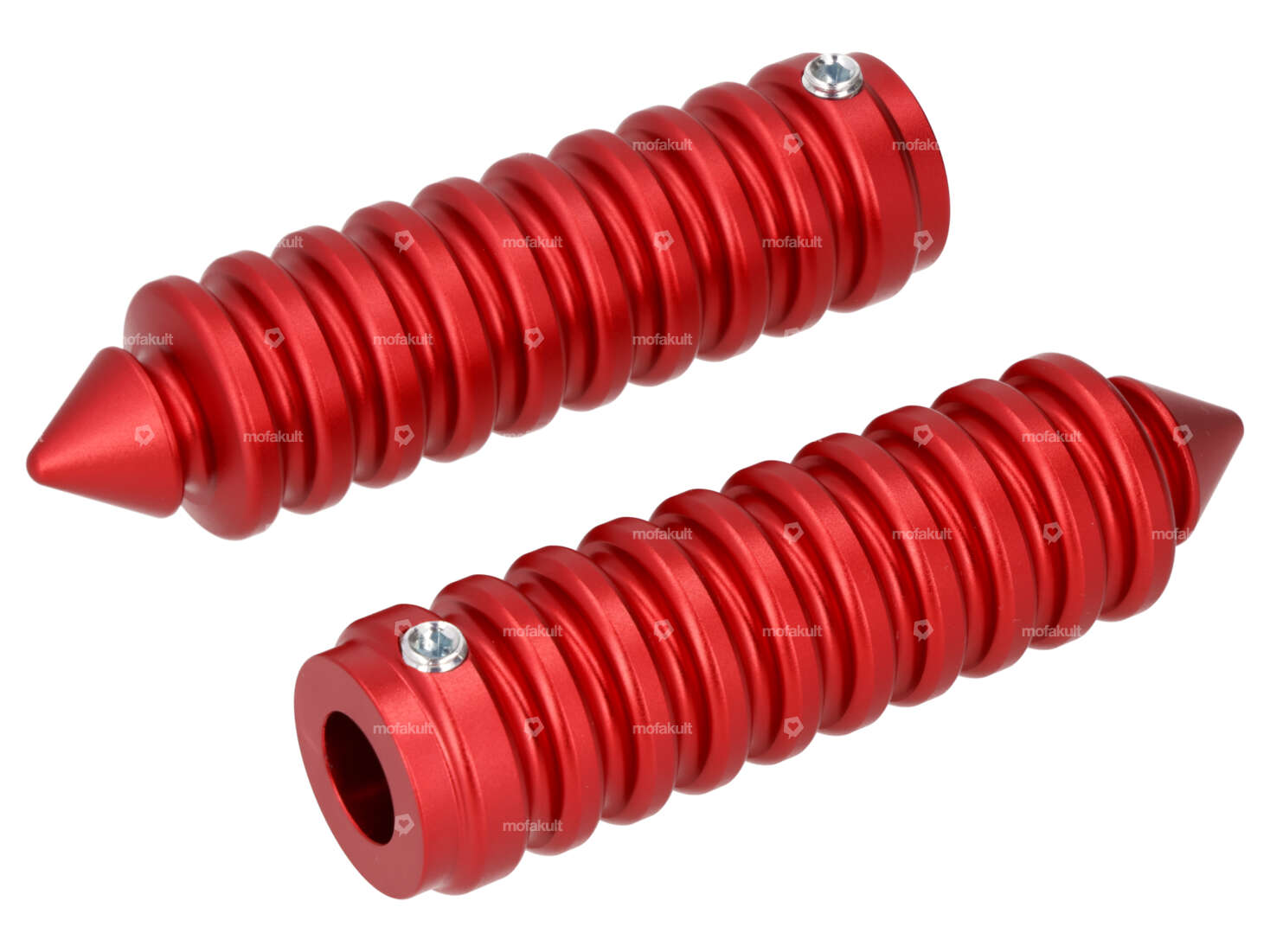 66HEROES Fussrasten gerillt spitz rot Carousel Image 1