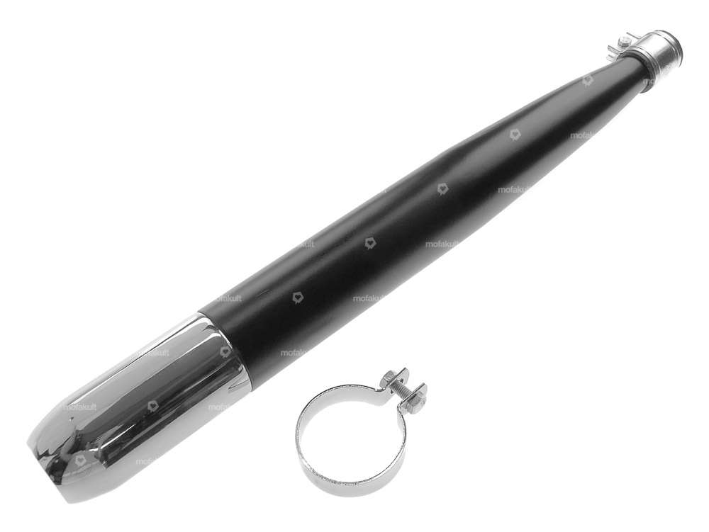 GPO Zigarrenauspuff Ø 28 / 60 mm (schwarz / Chrom) | Sachs Carousel Image 1