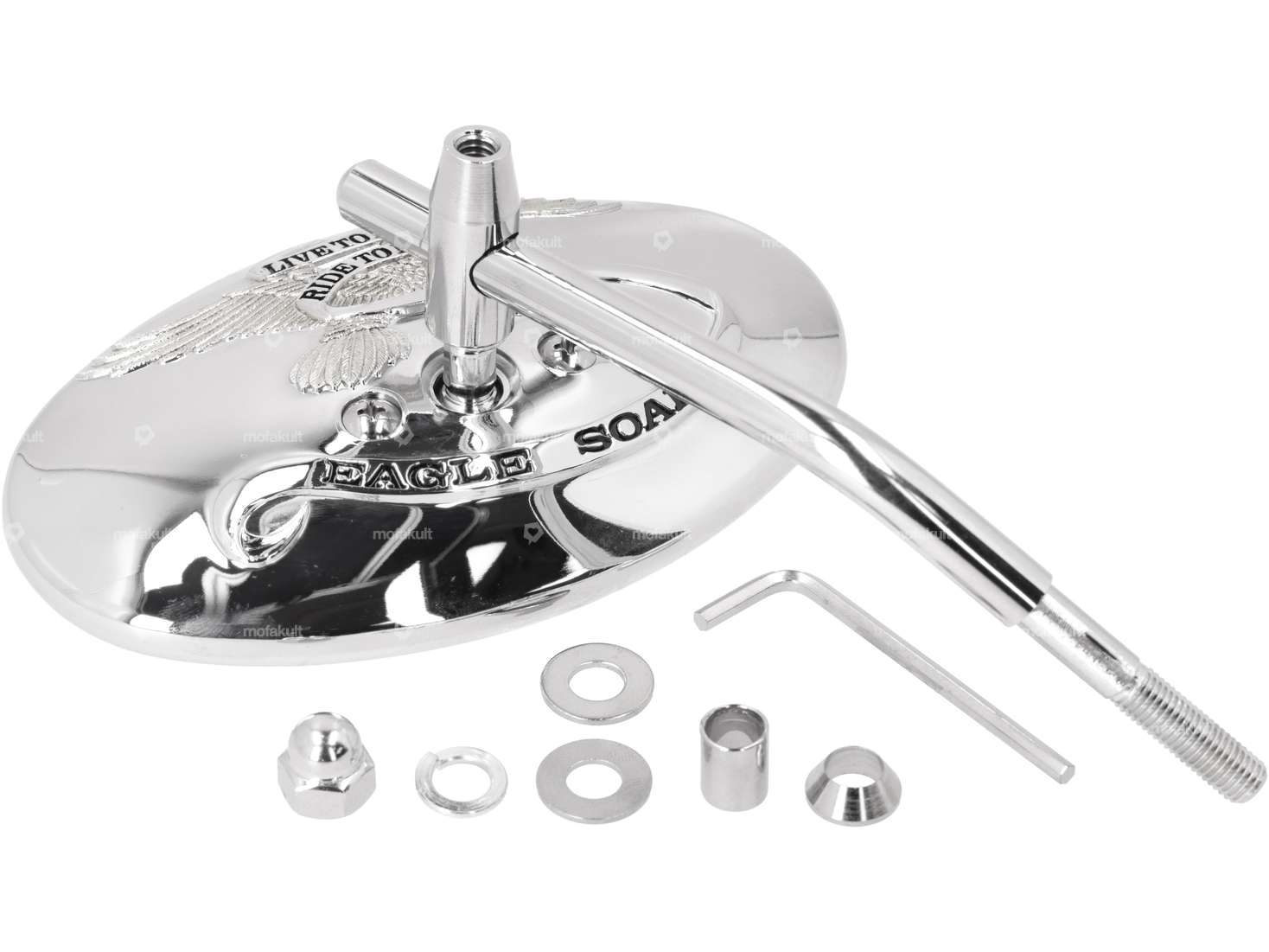 Mirror "Adler" oval chrome Carousel Image 2