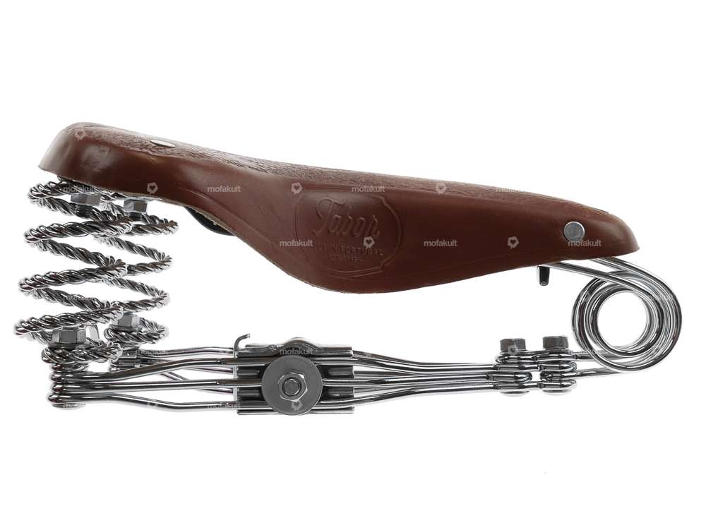 Tabor Sattel Leder Tonnenfeder gedreht braun Carousel Image 4