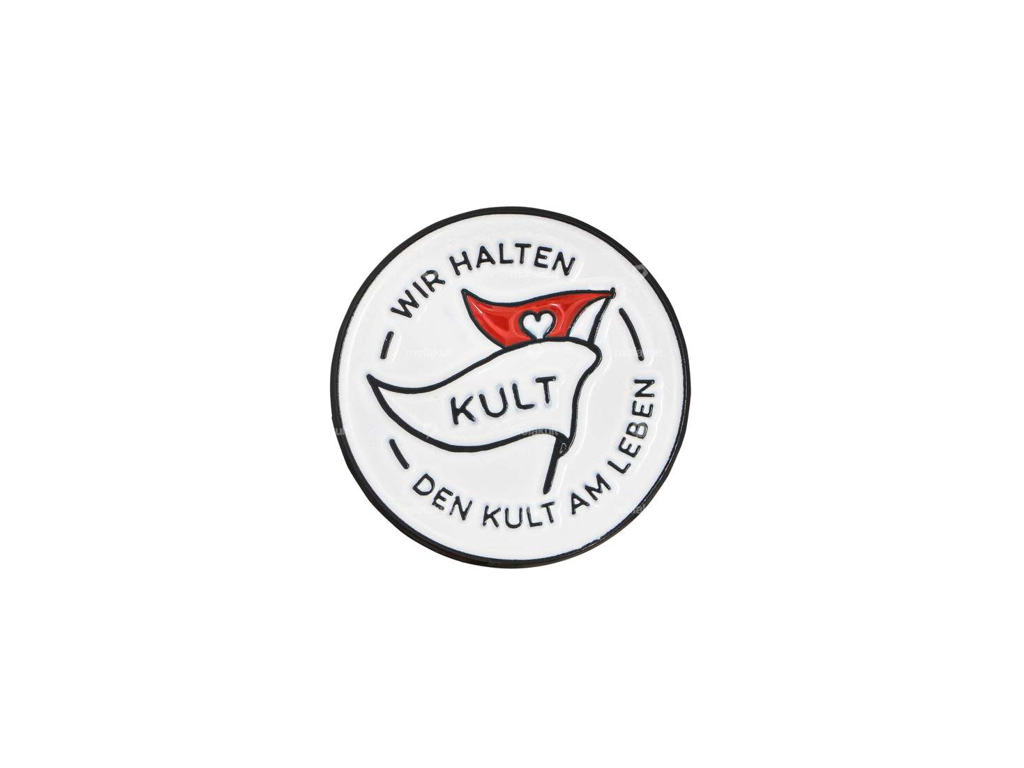 mk-Merch Pin «Wir halten den Kult am Leben» Ø 20 mm Carousel Image 1