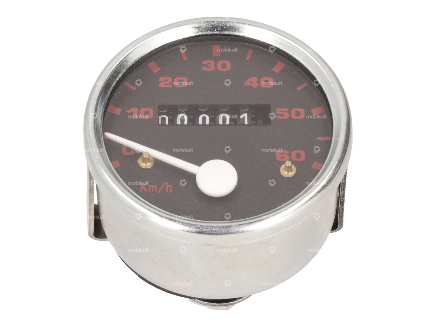 Transval speedometer 60 km/h Ø 60 mm (black / red dial) Carousel Image 1