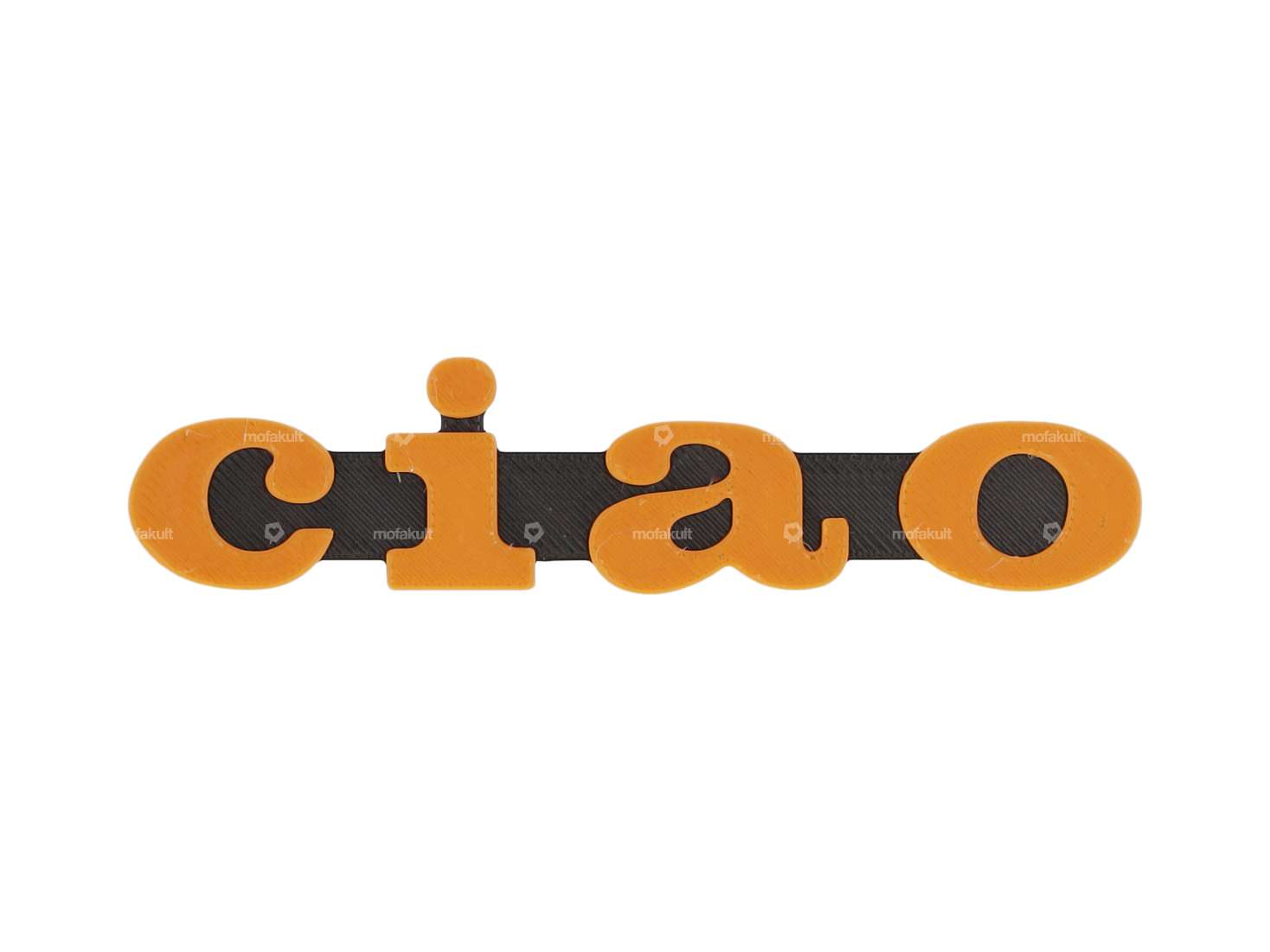 Emblem "ciao" plastic 3D orange / black Carousel Image 1