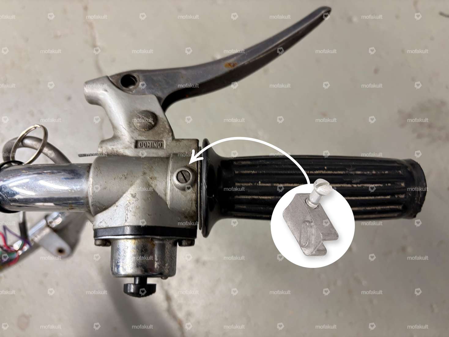 Domino sliding block throttle twist grip aluminum (old model) Carousel Image 4