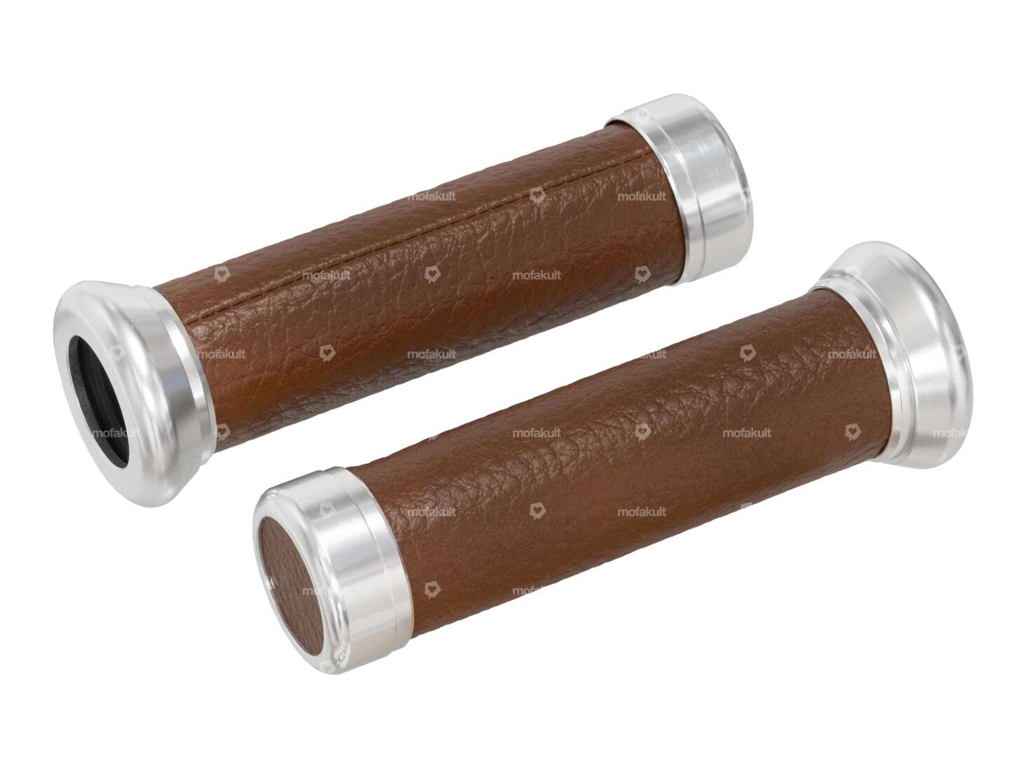 GPO handles leather aluminum automatic dark brown Carousel Image 1