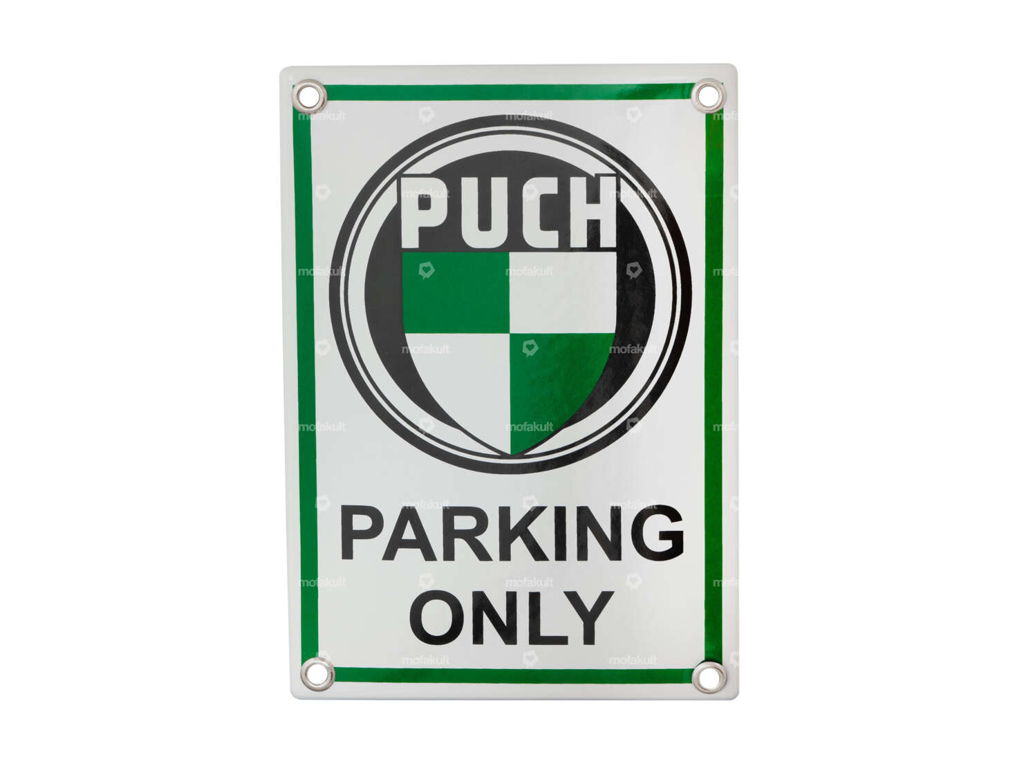 Enamel sign "Puch parking only" 12 x 17 cm Carousel Image 1