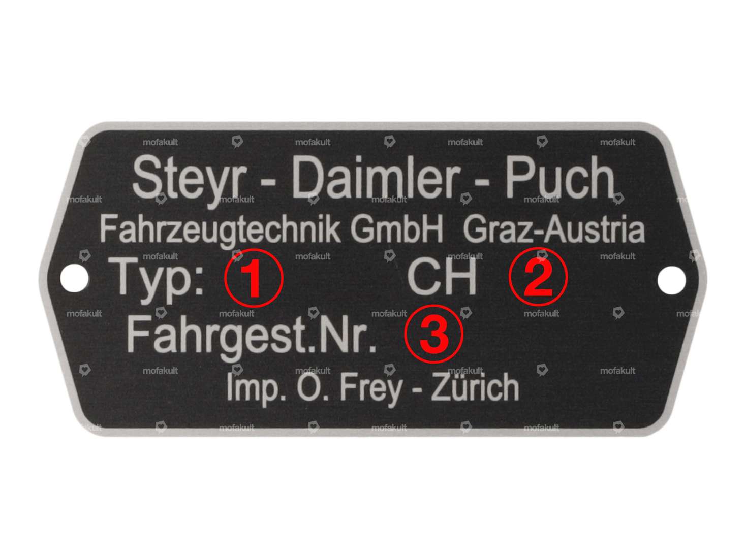 Nameplate Switzerland blanco | Puch Carousel Image 3