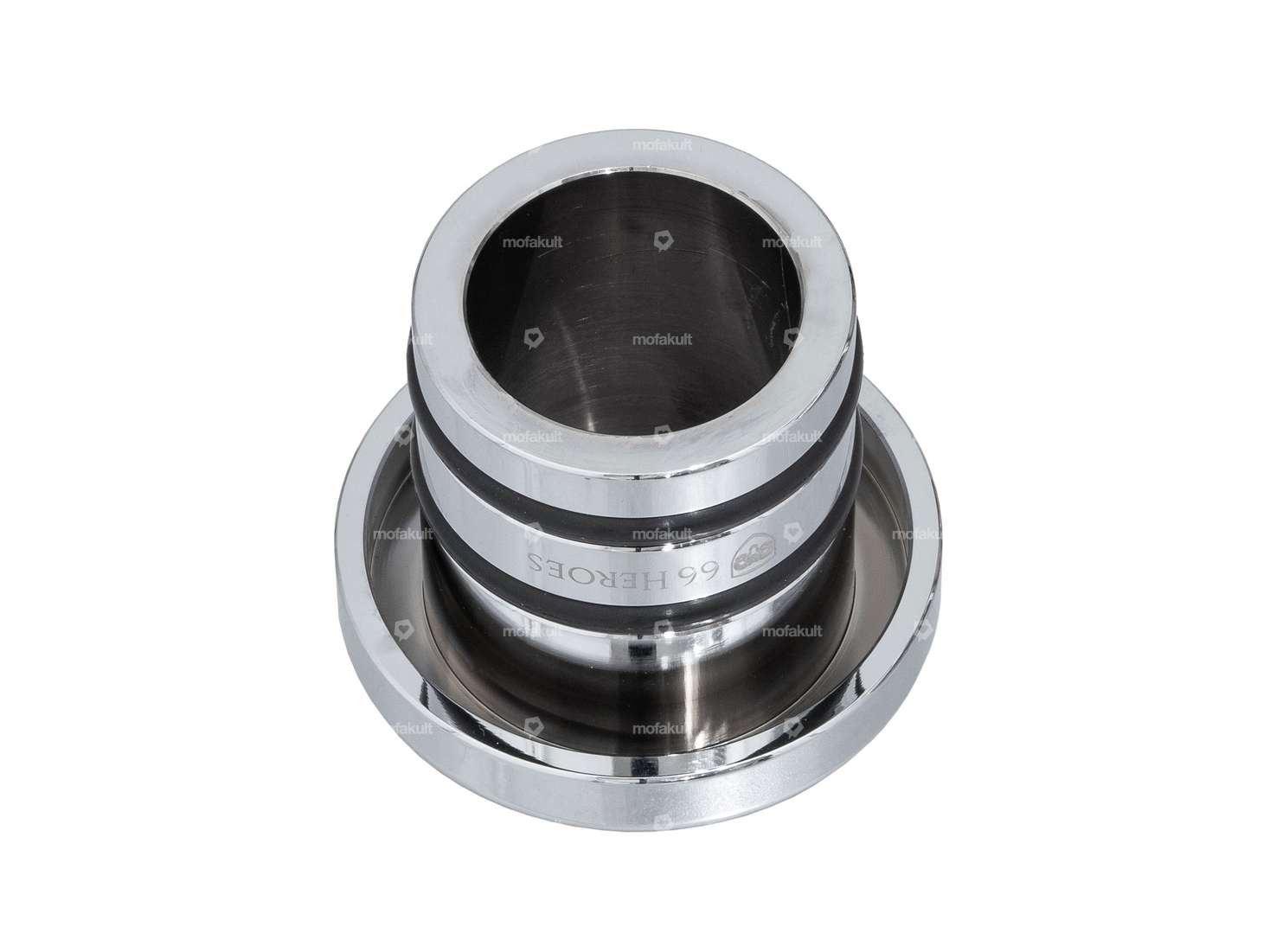 66HEROES Tankdeckel «66HEROES» Chrom rund | Piaggio Ciao, Bravo Carousel Image 2