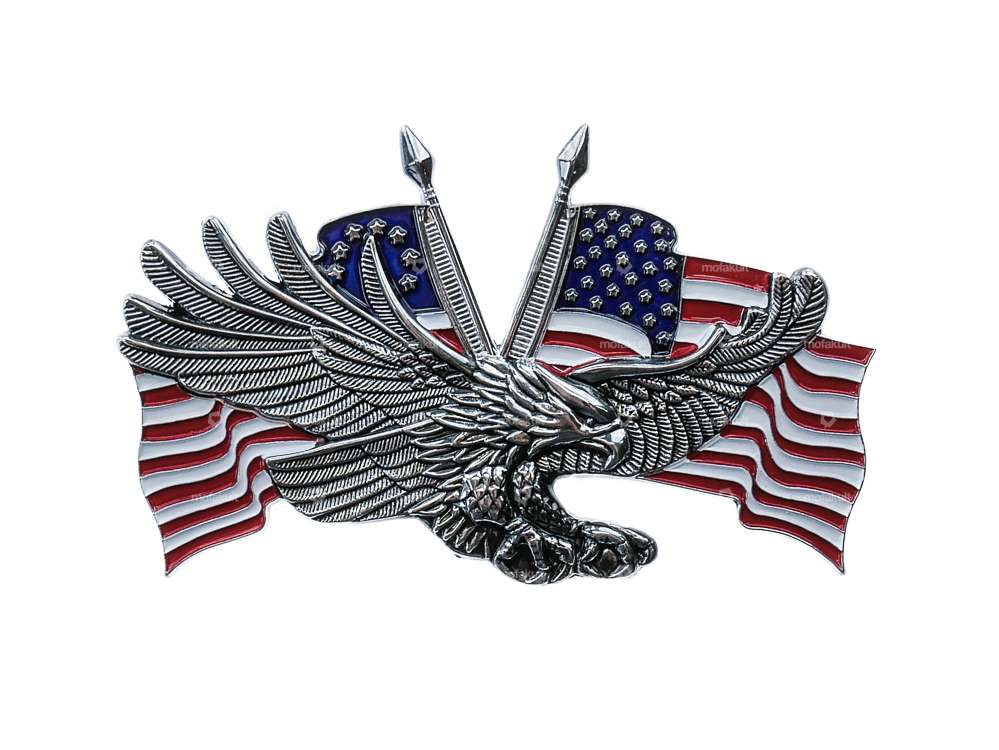 Emblem eagle USA double flag large (adhesive foil) Carousel Image 1
