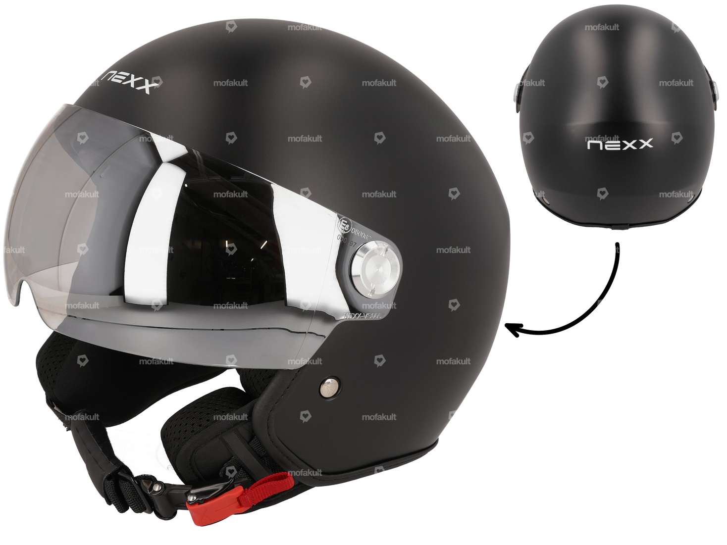 NEXX Jet helmet "Styler" black matt (S-L) Carousel Image 1