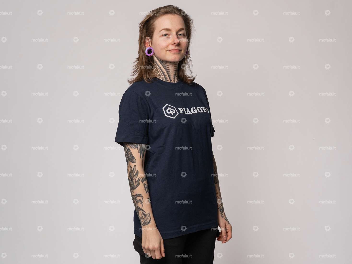 mk-Merch T-Shirt «PIAGGIO» UNISEX blau Carousel Image 2