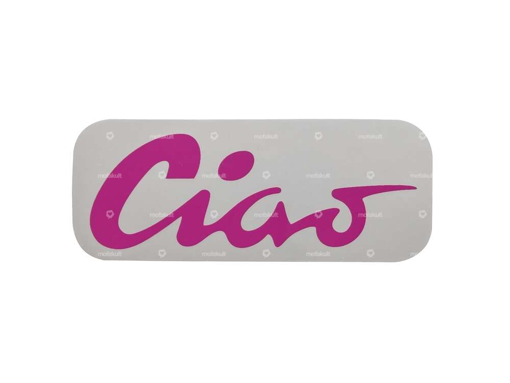 Aufkleber Tank «Ciao» pink 70 x 28 mm | Piaggio Ciao P, C9 Carousel Image 1