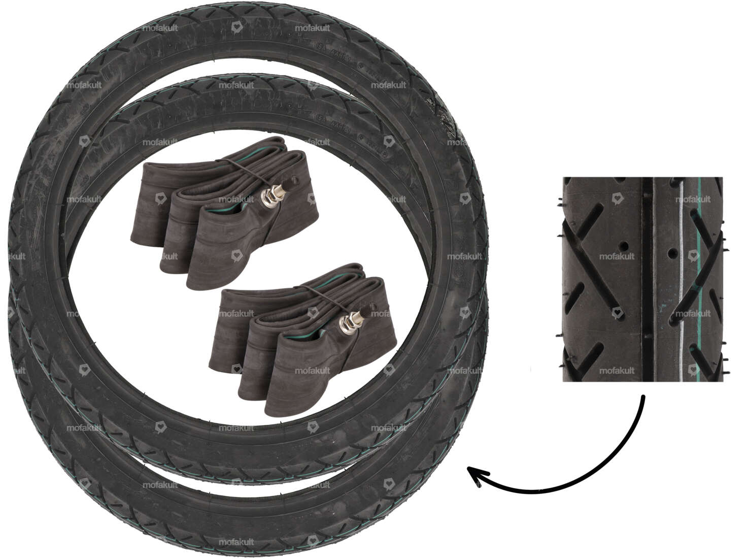 VeeRubber Reifen-Set 2.25 x 17" VRM099 (V099) Semi-Slick Carousel Image 1