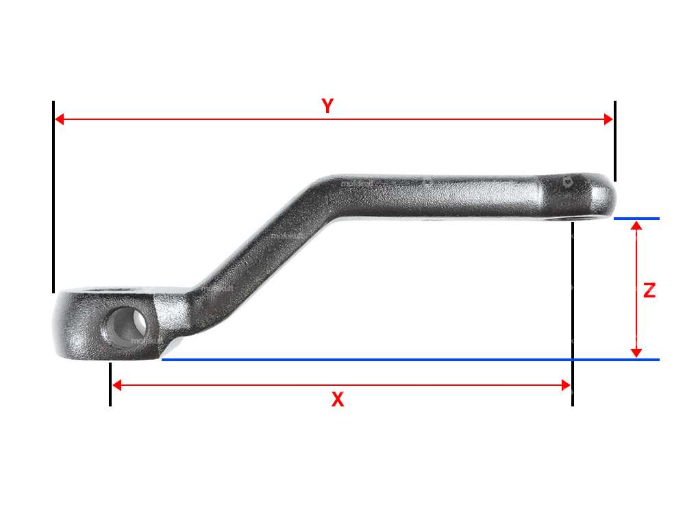 GPO Tretkurbel rechts Chrom 157 mm stark gekröpft, eckig Carousel Image 3