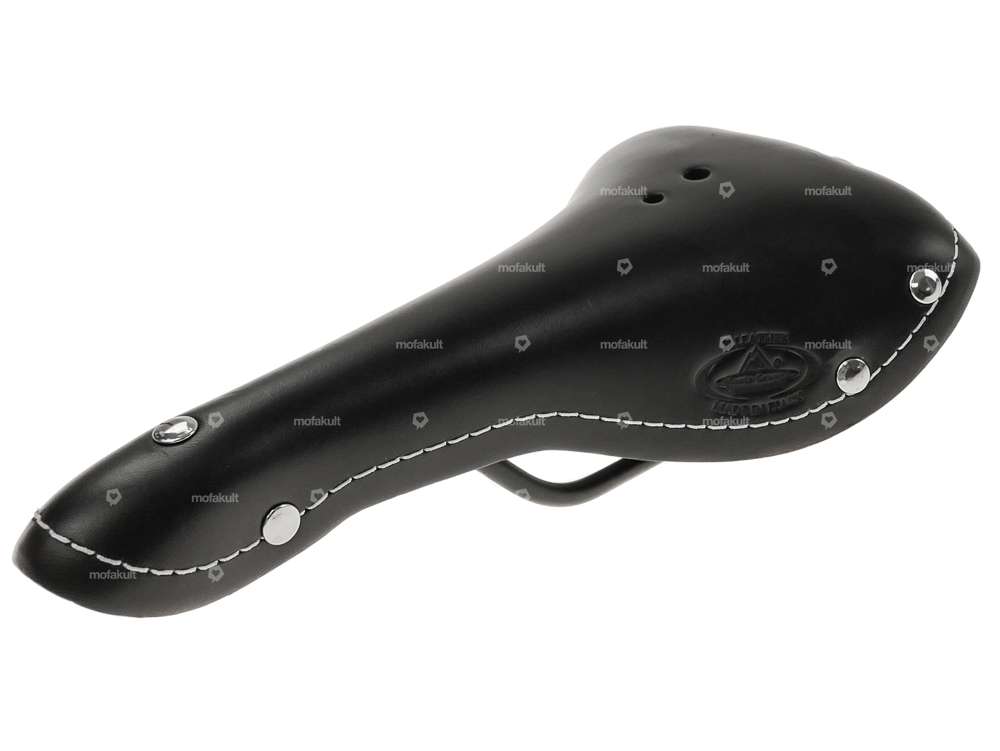 Sattel Leder Vintage schwarz Carousel Image 2