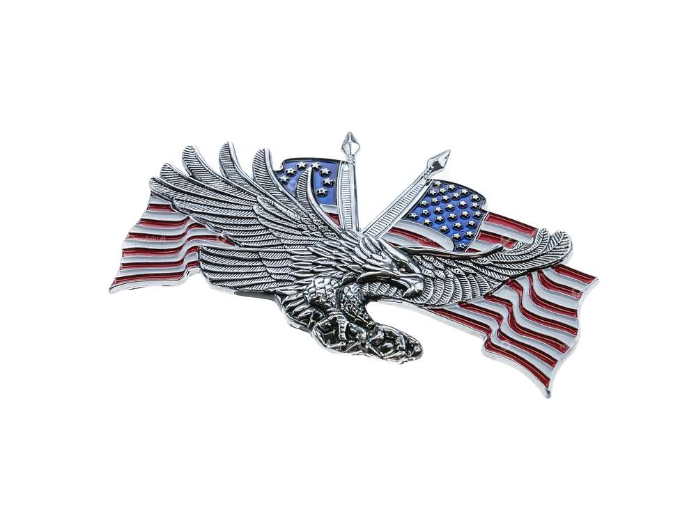 Emblem eagle USA double flag large (adhesive foil) Carousel Image 2