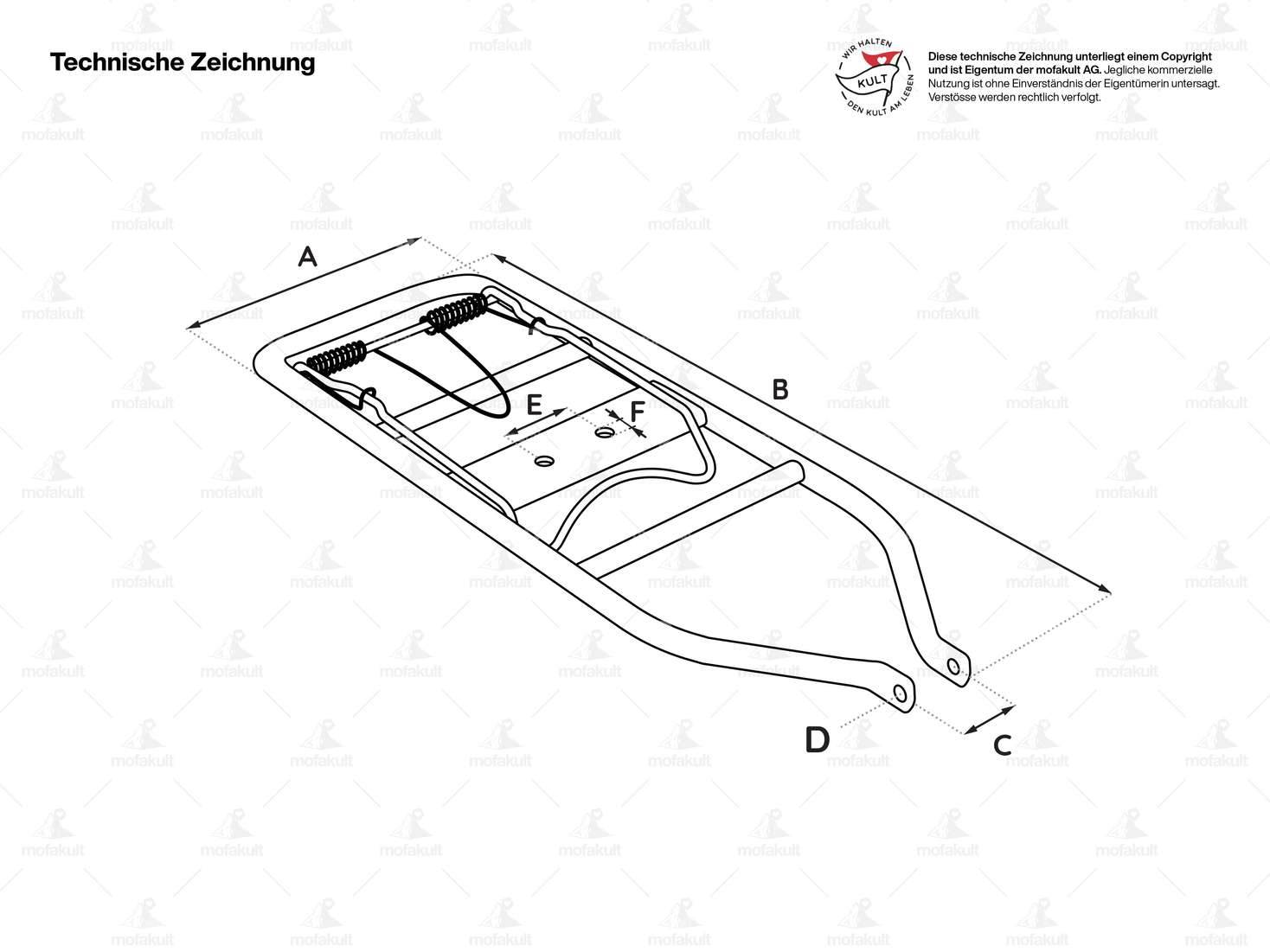 Luggage carrier with holder for lock chrome | Puch Maxi S Carousel Image 4