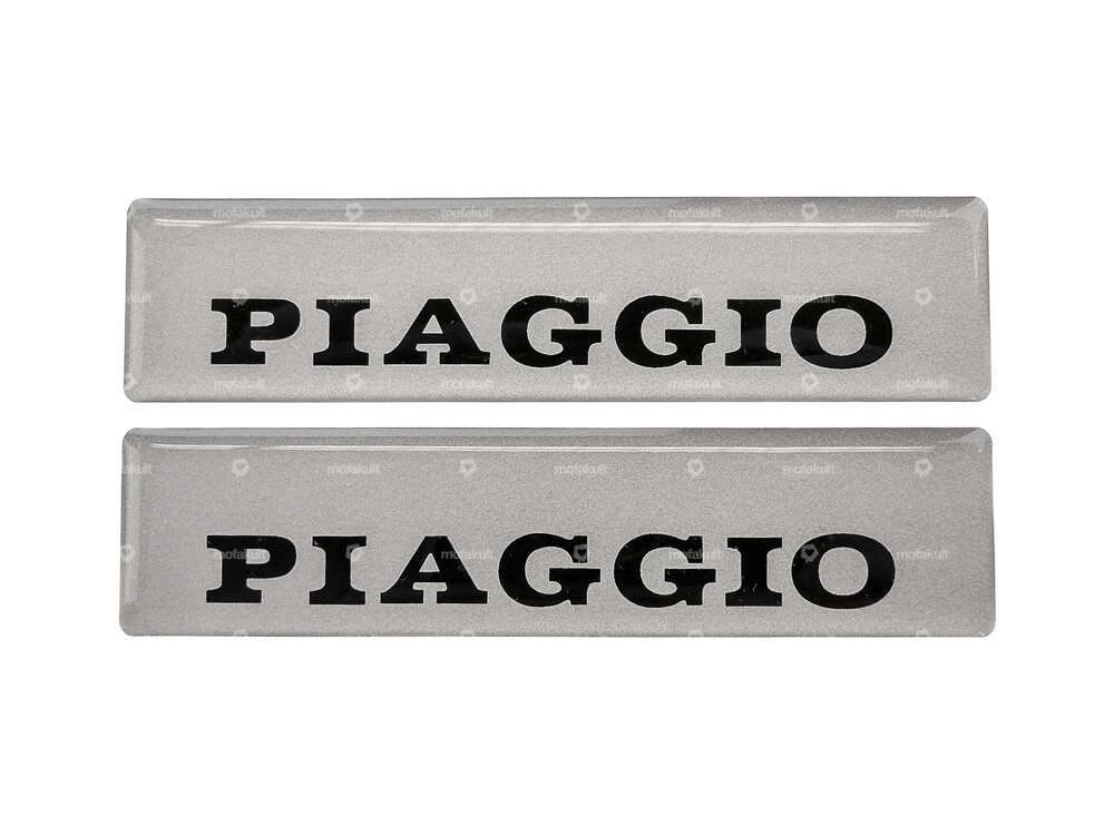 Tank sticker "PIAGGIO" 3D silicone 115 x 27 mm | Piaggio Ciao, SI, Bravo Carousel Image 1