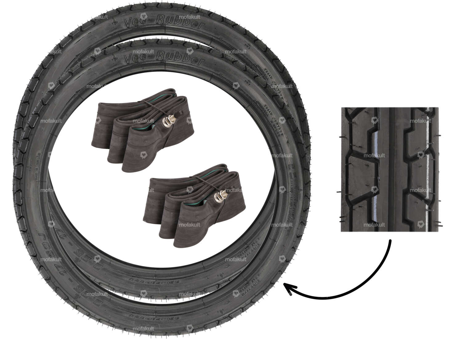 VeeRubber tire set 2.25 x 17" VRM019 (V019) Semi-Slick Carousel Image 1