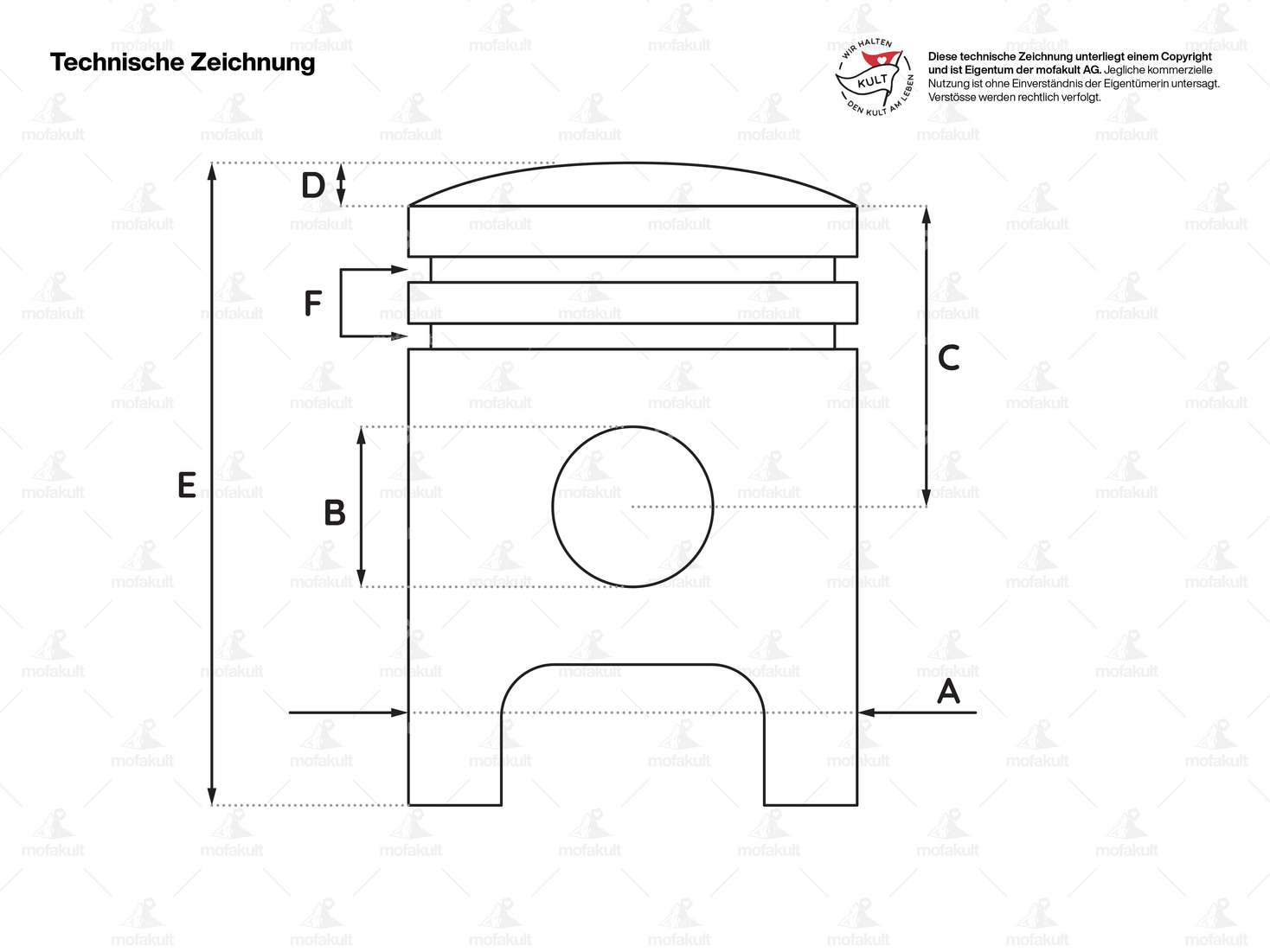 Polini piston 43.5 mm type A | Puch Carousel Image 2