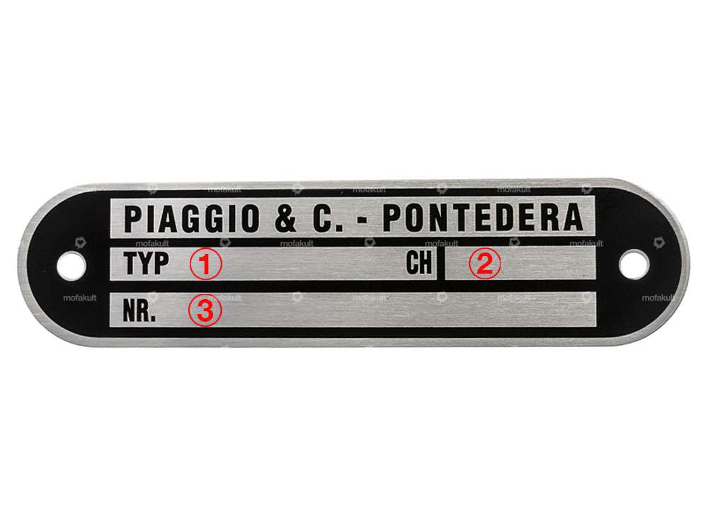 Typenschild original | Piaggio Ciao, SI, Bravo, Boxer Carousel Image 2