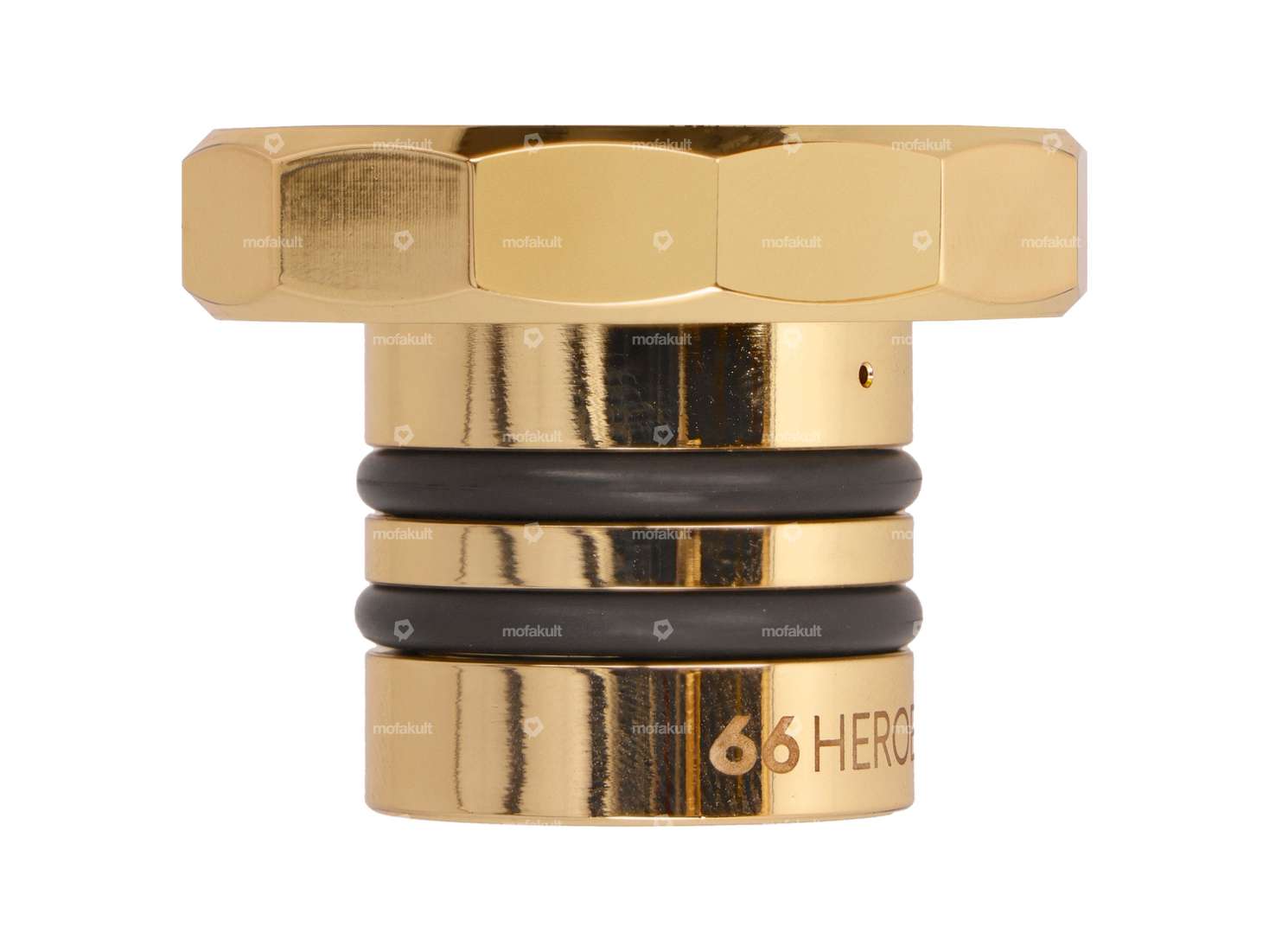 66HEROES Tankdeckel eckig «66HEREOS» gold | Puch Maxi Carousel Image 3