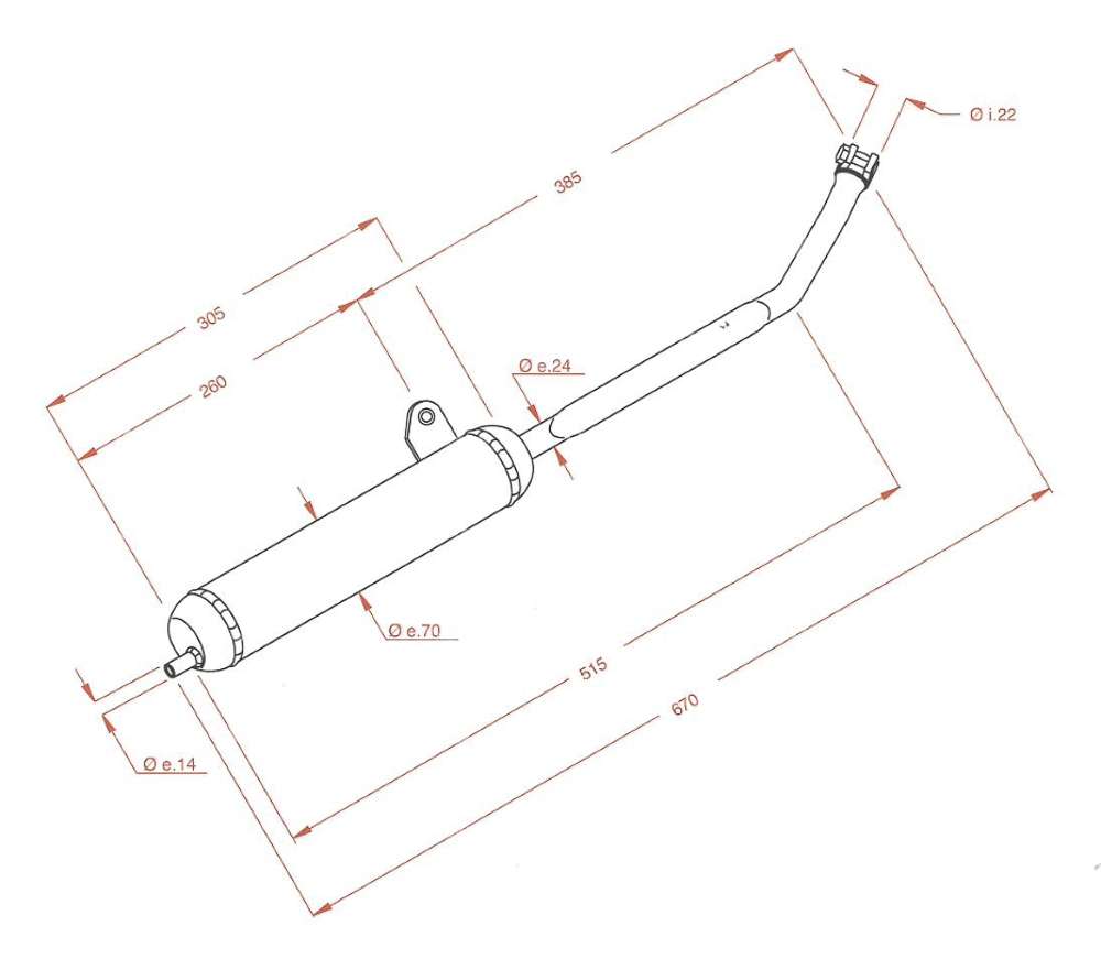SITO Plus Auspuff Ø 24 mm | Piaggio Ciao, Bravo Carousel Image 4
