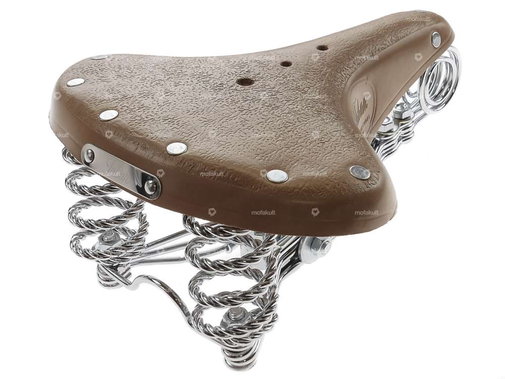 Tabor Sattel Leder Tonnenfeder gedreht hellbraun Carousel Image 3