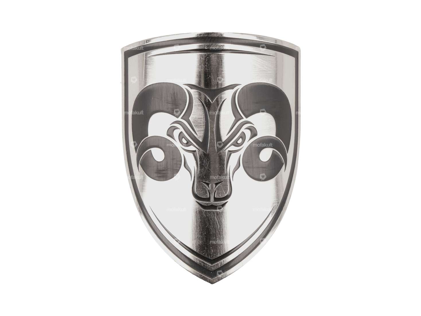 66HEROES Lenkkopfschild gebogen Chrom Carousel Image 1