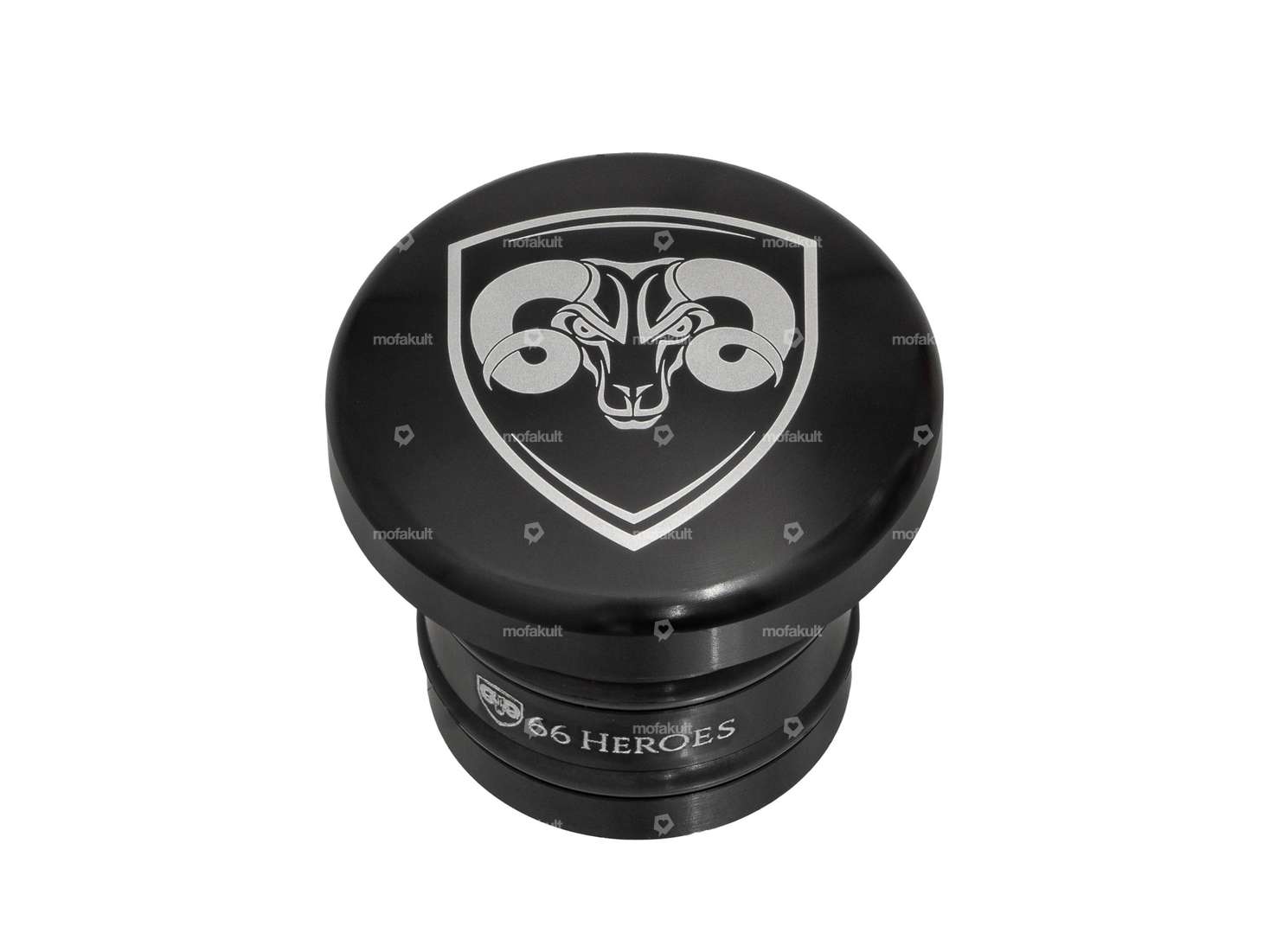 66HEROES Tankdeckel «66HEROES» schwarz rund | Piaggio Ciao, Bravo Carousel Image 1