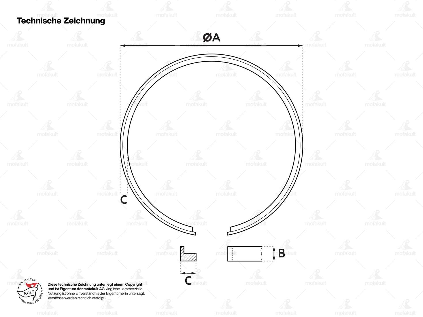 Meteor Kolbenringe 39.6 mm (Paar) | Piaggio Ciao, SI, Bravo, Boxer Carousel Image 4