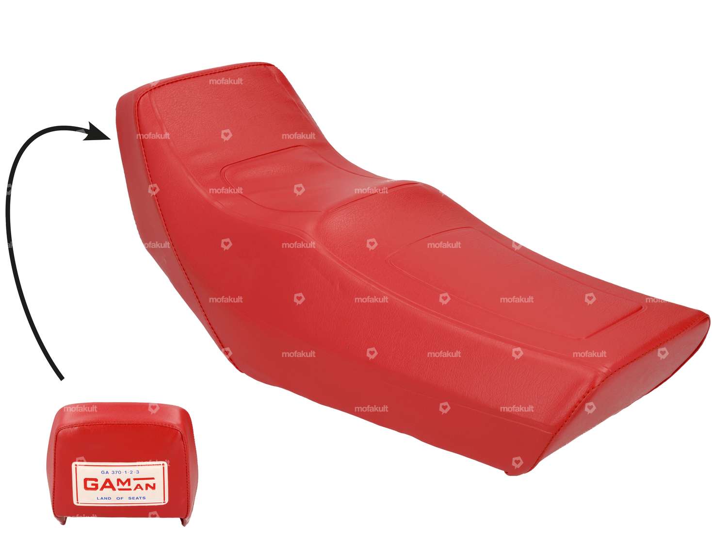 Gaman hump seat red NOS | Piaggio Ciao P Carousel Image 1