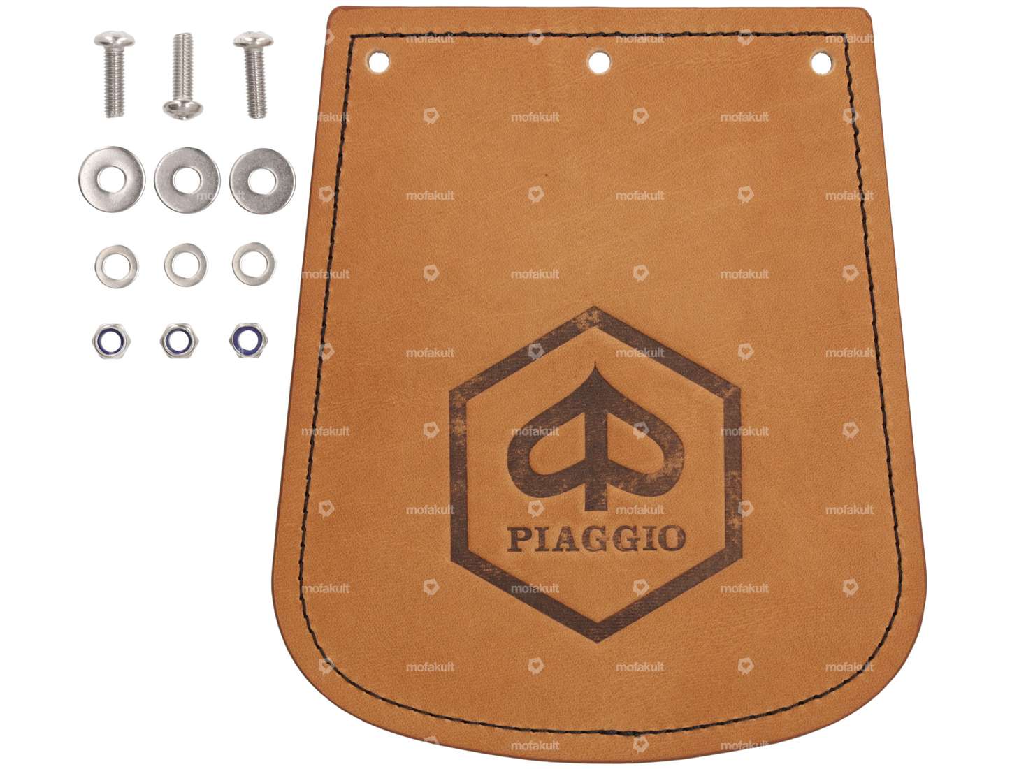 66HEROES Splash guard "Piaggio" wide leather Carousel Image 1