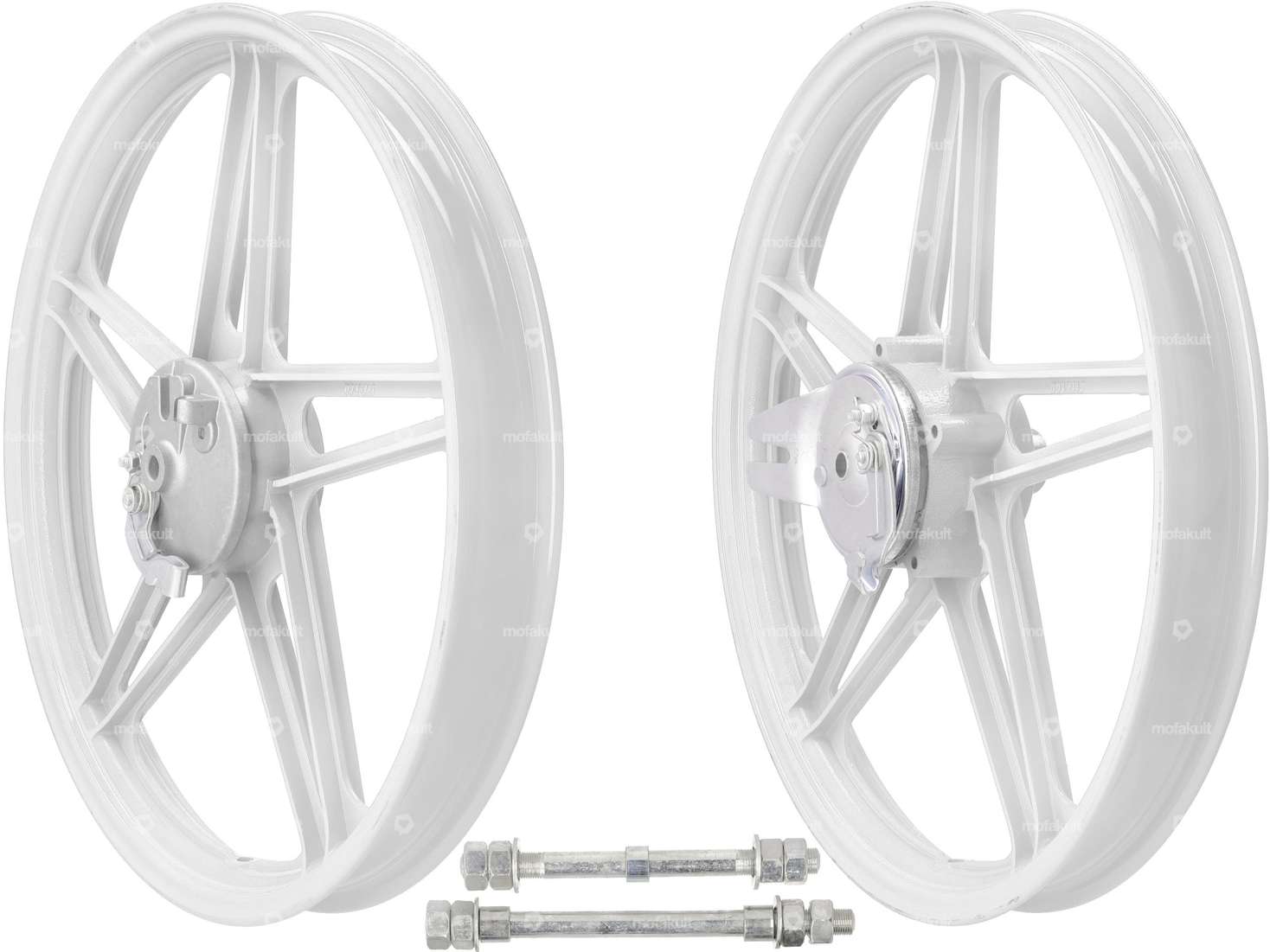 Wheel set 17" cast white (5 spokes) | Peugeot 103 Carousel Image 1