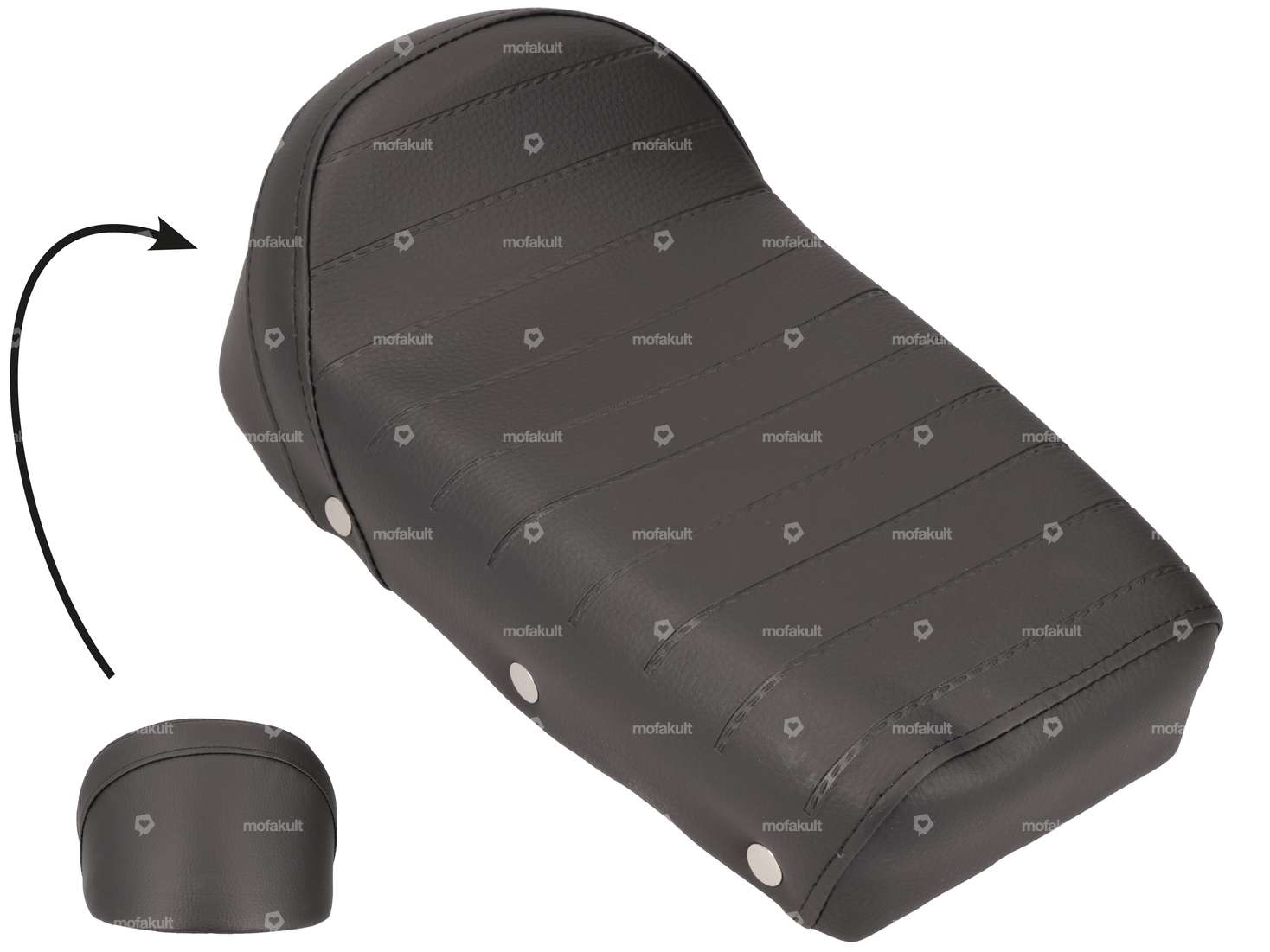 Sitzbank mit Nieten gefedert schwarz Carousel Image 1