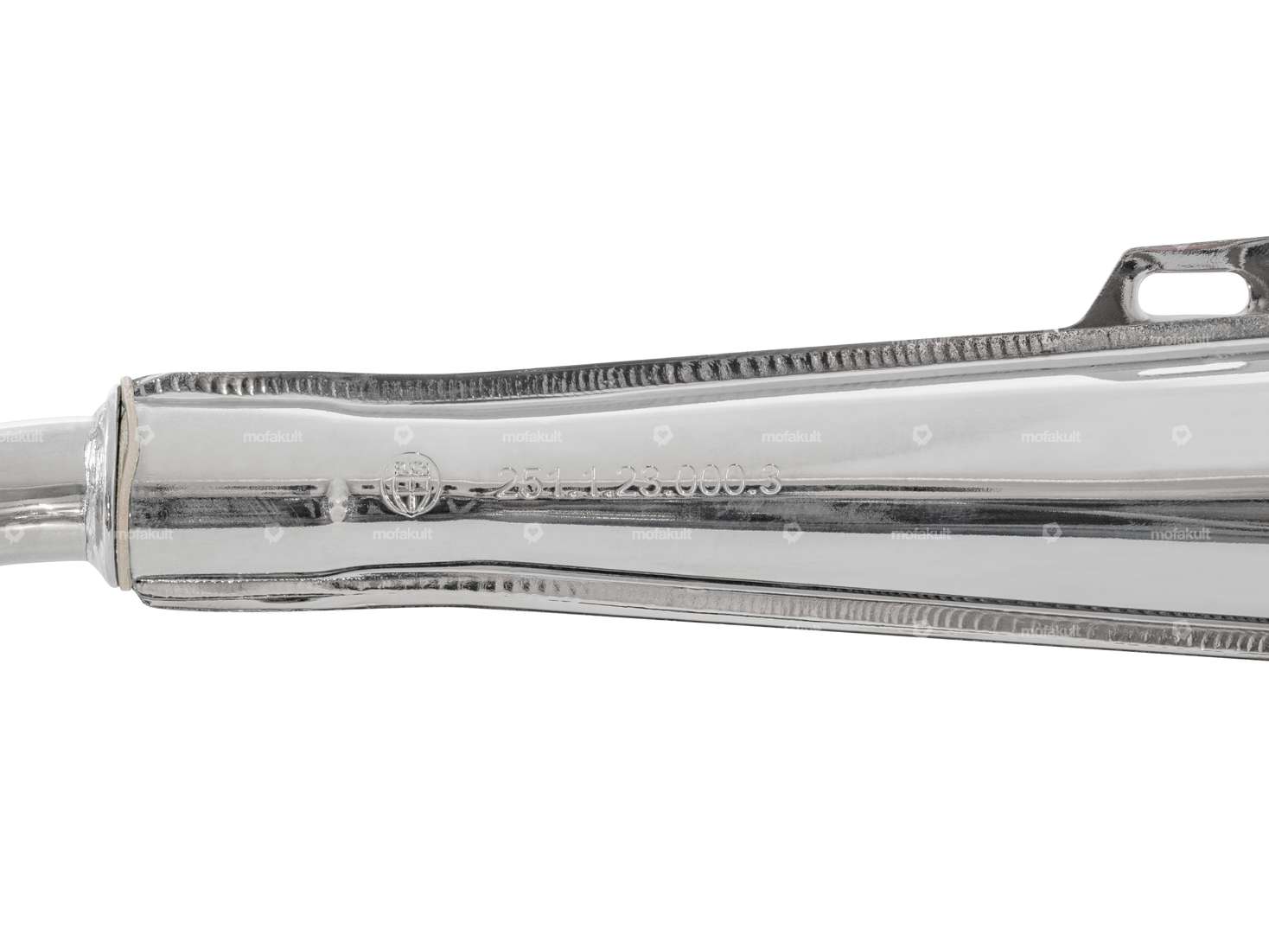 Auspuff 28 mm mit Logo & Nummer | Puch Maxi S, N Carousel Image 2