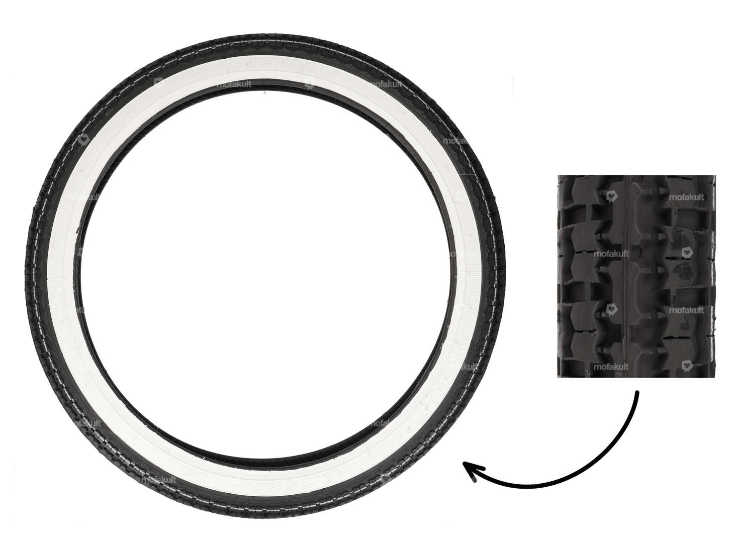 KENDA 2.25 x 17" Reifen K252 Allround Weisswand Carousel Image 1