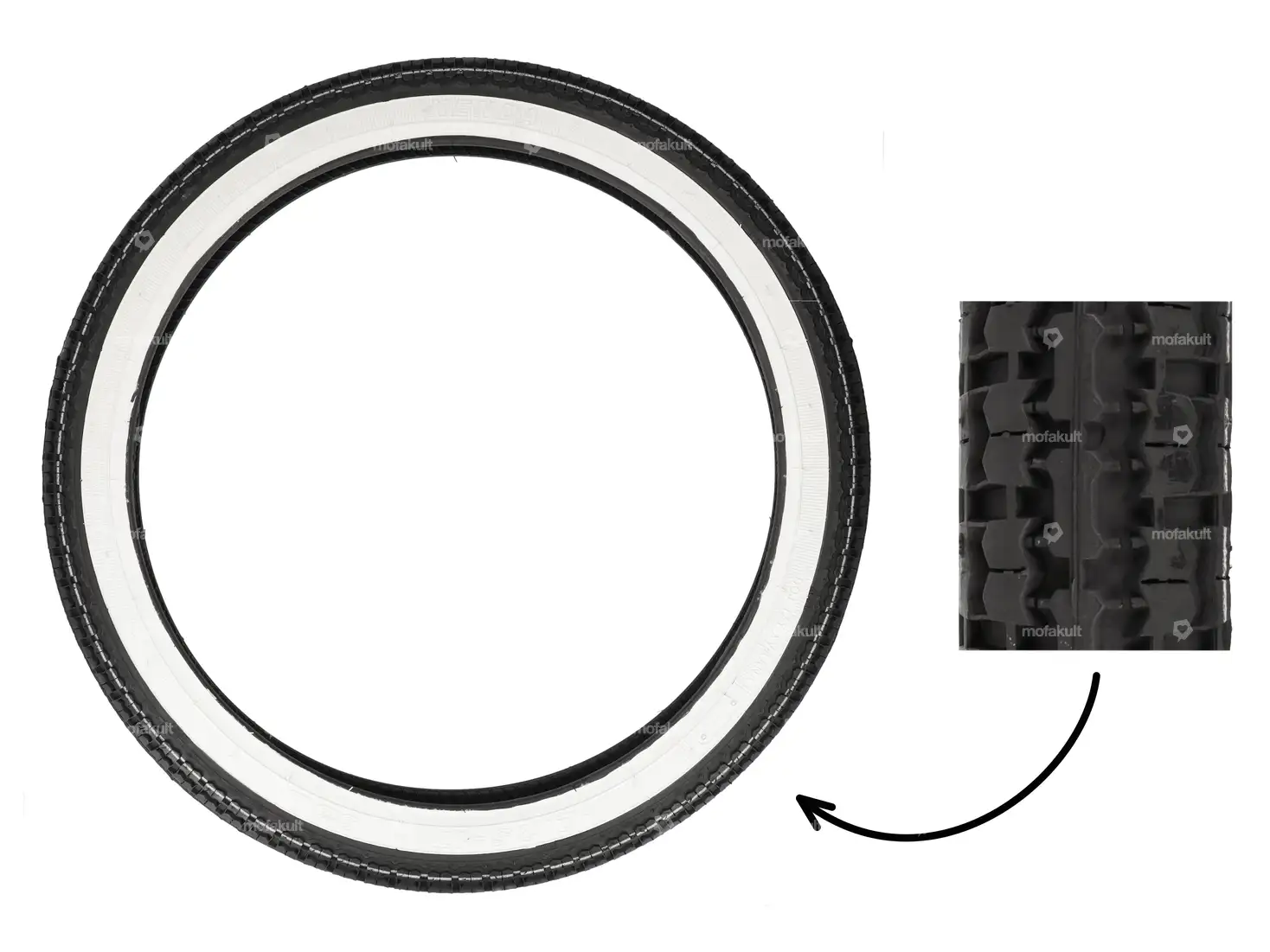 thumbnail interactive-video image 1 of IRC 2.25-17 Bias Ply Tube Tires – Front & Rear Set For Honda PA50 Moped (1978-1983) 1 of 2