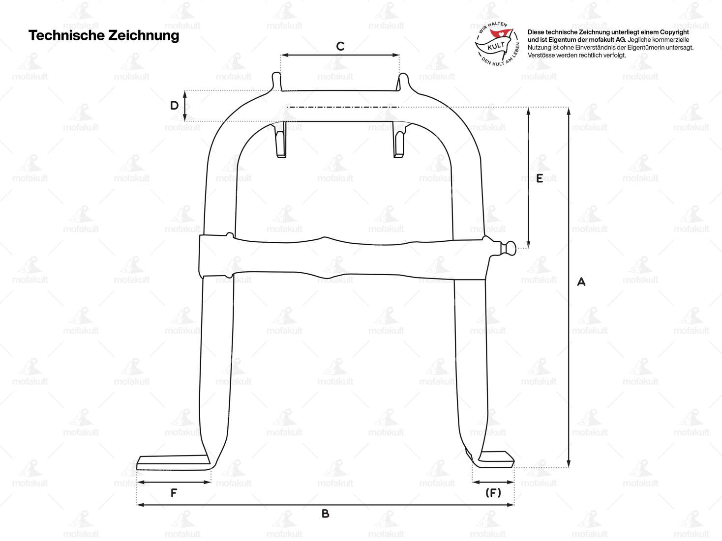 Hauptständer Chrom | Puch Maxi S, P1 / X30 NS, NL, NG Carousel Image 5
