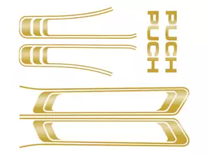 Klebersatz Tank & Rahmen gold glänzend (1A-Qualität) Folienplot | Puch Maxi S Klebersatz Tank & Rahmen gold glänzend (1A-Qualität) Folienplot | Puch Maxi S