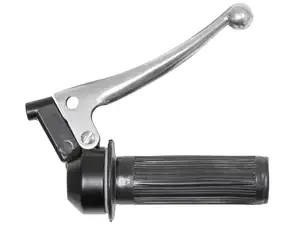 Gasdrehgriff 250 schwarz Blech-Hebel rund Rillen-Griffbezug Gasdrehgriff 250 schwarz Blech-Hebel rund Rillen-Griffbezug