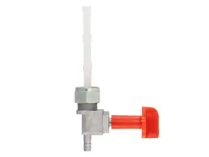 OMG Benzinhahn senkrecht M16x1 (mit Überwurfmutter) unten abgehend Drehknopf rot OMG Benzinhahn senkrecht M16x1 (mit Überwurfmutter) unten abgehend Drehknopf rot