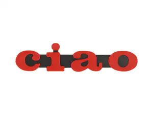 Emblem "ciao" plastic 3D red / black Emblem "ciao" plastic 3D red / black