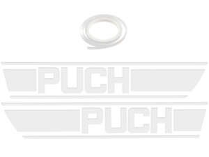 Klebersatz Tank weiss Folienplot | Puch X30 Klebersatz Tank weiss Folienplot | Puch X30