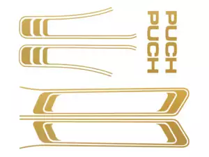 Klebersatz Tank & Rahmen gold matt (1A-Qualität) Folienplot | Puch Maxi S Klebersatz Tank & Rahmen gold matt (1A-Qualität) Folienplot | Puch Maxi S