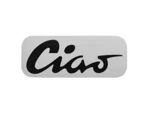 Aufkleber Tank «Ciao» schwarz 70 x 28 mm | Piaggio Ciao P, C9 Aufkleber Tank «Ciao» schwarz 70 x 28 mm | Piaggio Ciao P, C9