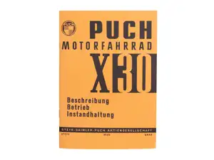 Betriebsanleitung | Puch X30 Velux 1. Auflage Betriebsanleitung | Puch X30 Velux 1. Auflage