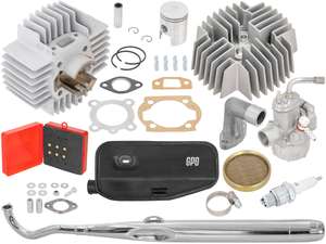 swiing® ingenious Tuning-Set 38 mm mit Resonanz-Auspuff | Puch E50 / ZA50 swiing® ingenious Tuning-Set 38 mm mit Resonanz-Auspuff | Puch E50 / ZA50