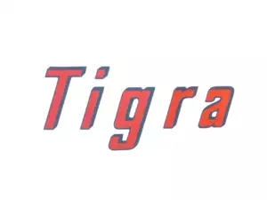 Aufkleber «Tigra» kursiv 66 x 29 mm | Tigra Aufkleber «Tigra» kursiv 66 x 29 mm | Tigra