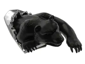 Zierfigur Hunting Bear gross Chrom / schwarz Zierfigur Hunting Bear gross Chrom / schwarz